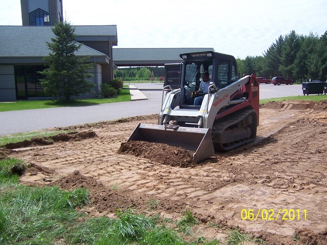 Slab preparation, including installing sand & compacting